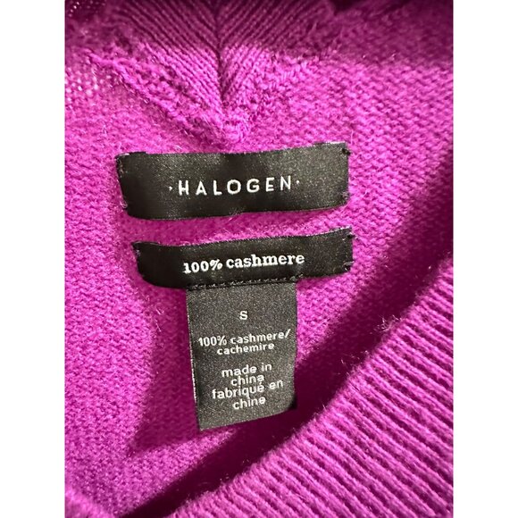✌️ 2/$40 ✌️ Halogen Womens V-Neck Cashmere Sweater Magenta Size S - Picture 3 of 6